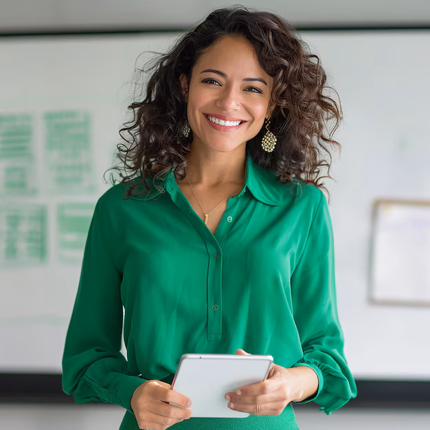 Atendente pronta para ajudar